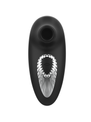 BLACK&SILVER - DRAKE DELUXE SUCKING VIBE OPLAADBARE SILICONEN ZWART