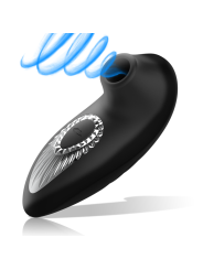 BLACK&SILVER - DRAKE DELUXE SUCKING VIBE RECHARGEABLE SILICONE NOIR