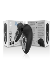BLACK&SILVER - DRAKE DELUXE SUCKING VIBE OPLAADBARE SILICONEN ZWART