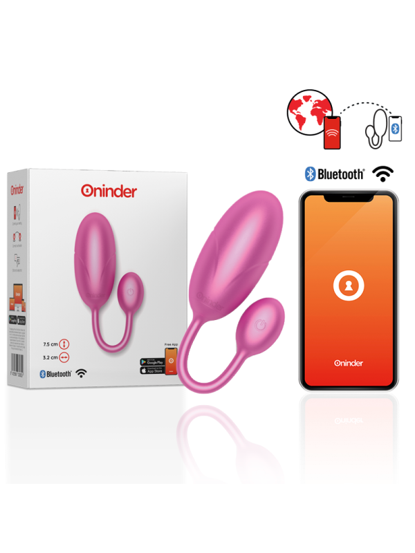 ONINDER - OVO VIBRANTE TÓQUIO ROSA 7,5 X 3,2 CM APLICATIVO GRATUITO