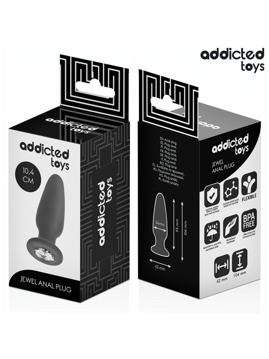ADDICTED TOYS - ANAL PLUG MIT JUWEL GRÖSSE M 10,4 CM