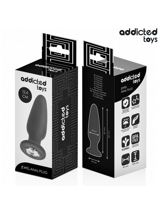 ADDICTED TOYS - ANAL PLUG WITH JEWEL SILICONE SIZE L 12.6 CM
