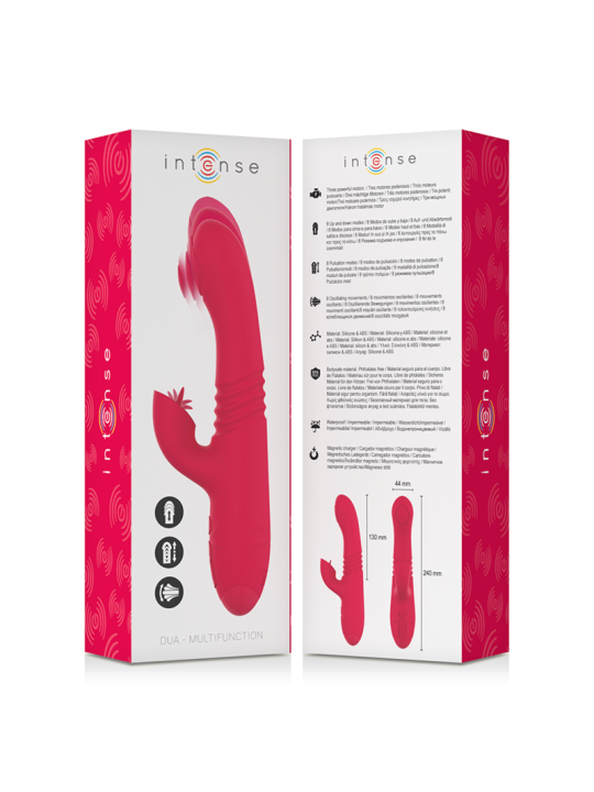 INTENSE - DUA MULTIFUNCTION RECHARGEABLE UP & DOWN VIBRATOR WITH RED T
