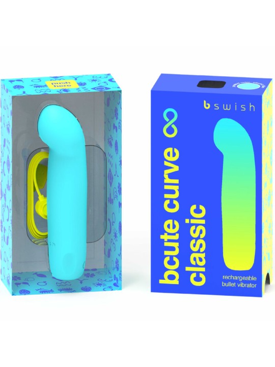 B SWISH - BCUTE CURVE INFINITE CLASSIC RECHARGEABLE VIBRATOR BLUE SILI