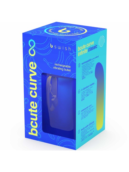 B SWISH - VIBRATEUR RECHARGEABLE EN SILICONE BLEU BCUTE CURVE INFINITE