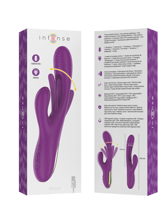 INTENSE - APOLO VIBRATORE MULTIFUNZIONE RICARICABILE 7 VIBRAZIONI CON 