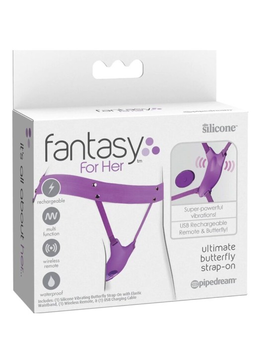 FANTASY FOR HER - ARNÊS DE BORBOLETA VIBRANTE, CONTROLE REMOTO RECARRE