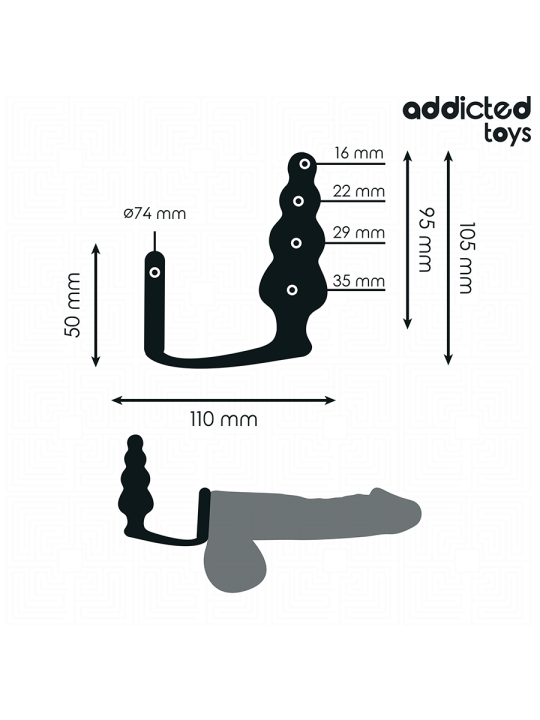 ADDICTED TOYS - PLUG ANAL CON ANILLO SILICONA MODELO 5