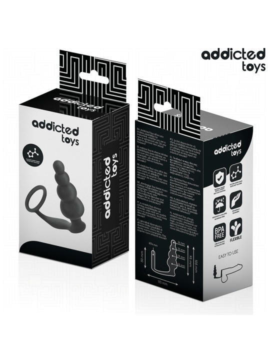 ADDICTED TOYS - PLUG ANAL CON ANILLO SILICONA MODELO 5