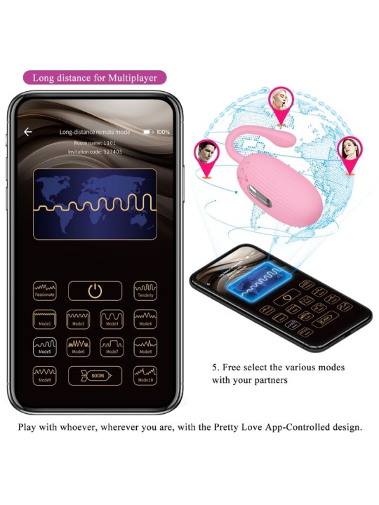 PRETTY LOVE - DOREEN PINK RECHARGEABLE VIBRATING EGG