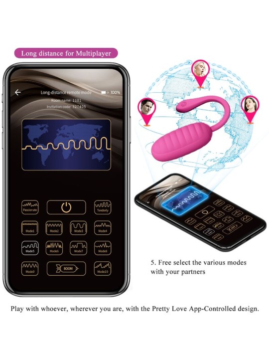 PRETTY LOVE - OEUF VIBRANT RECHARGEABLE CATALINA ROSE APP