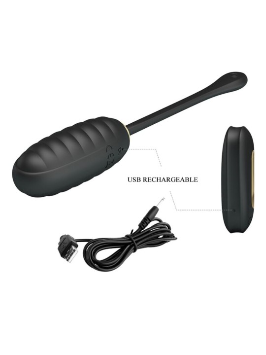 PRETTY LOVE - DOREEN LUXURY RECARREGÁVEL VIBRADOR OVO PRETO CONTROLE R