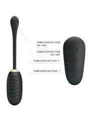 PRETTY LOVE - DOREEN LUXURY RECARREGÁVEL VIBRADOR OVO PRETO CONTROLE R