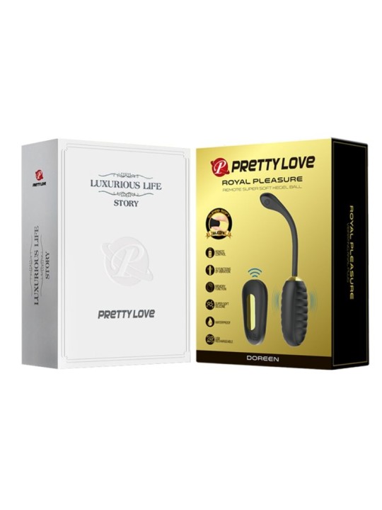 PRETTY LOVE - DOREEN LUXURY RECARREGÁVEL VIBRADOR OVO PRETO CONTROLE R