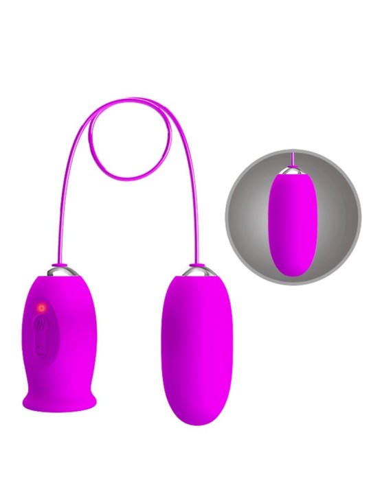 PRETTY LOVE - DAISY DUAL EGG RECHARGEABLE VIBRATOR PURPLE