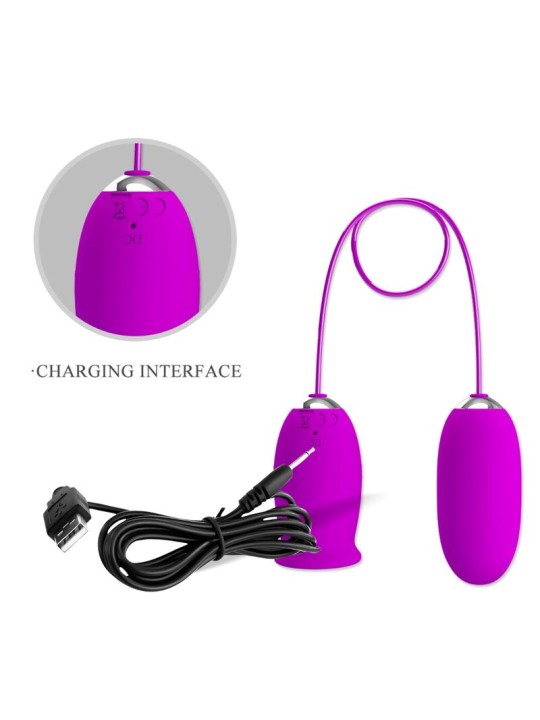 PRETTY LOVE - VIBRATEUR RECHARGEABLE DAISY DUAL EGG VIOLET