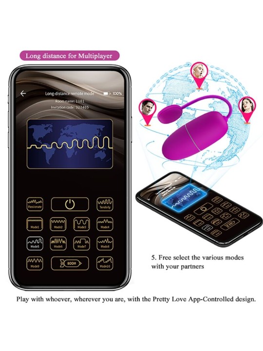 PRETTY LOVE - NIMF APP GESTUURD VIBREREND EI VIOLET