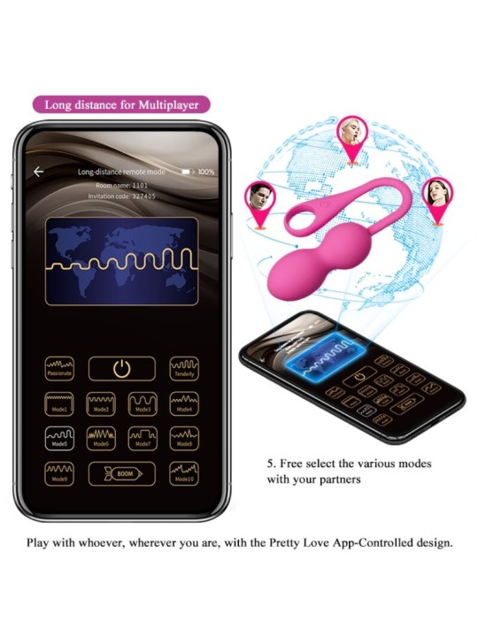 PRETTY LOVE - ELVIRA PINK RECHARGEABLE VIBRATING BALLS