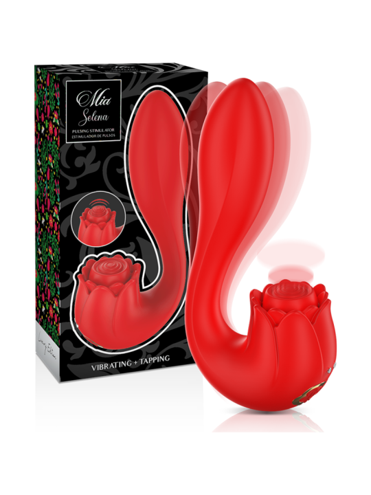 MIA - SELENA STIMULATOR VIBRIEREN + KLAPPEN ROT
