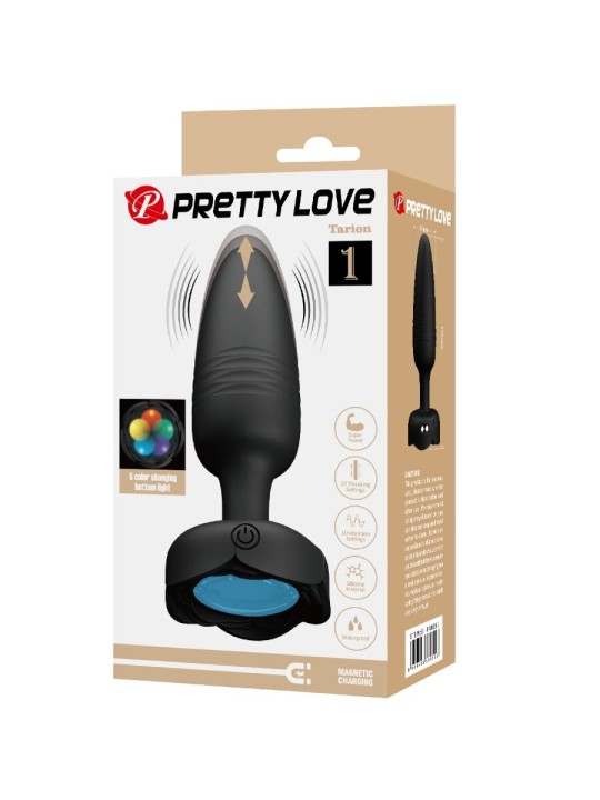 PRETTY LOVE - TARION ANAL PLUG COM LUZ LED PRETO 12,5 CM