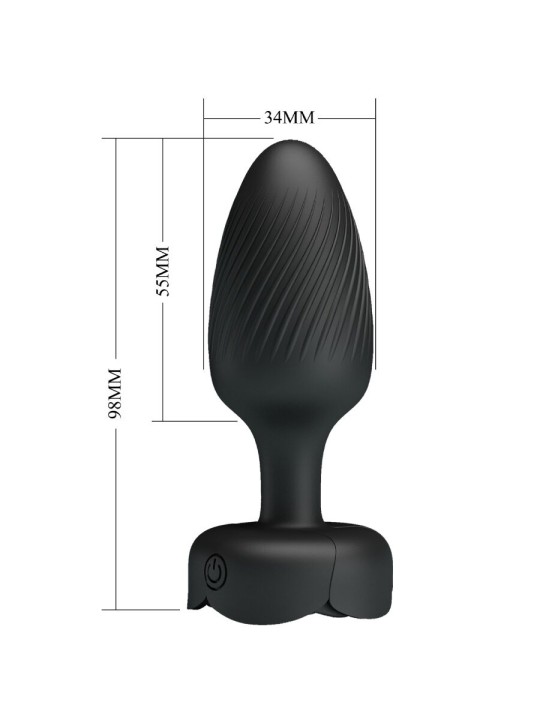 PRETTY LOVE - OSBORN ANAL PLUG WITH LED LIGHT BLACK 9.8 CM