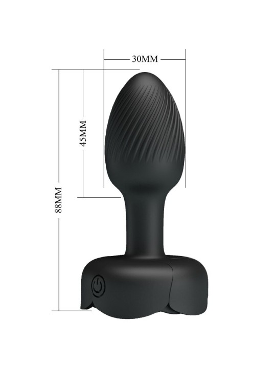 PRETTY LOVE - OLMAN ANAAL PLUG MET LED LICHT ZWART 8,8 CM