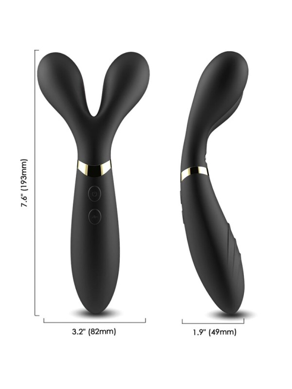 ARMONY - Y-WAND MASAJEADOR & VIBRADOR CABEZA DOBLE NEGRO