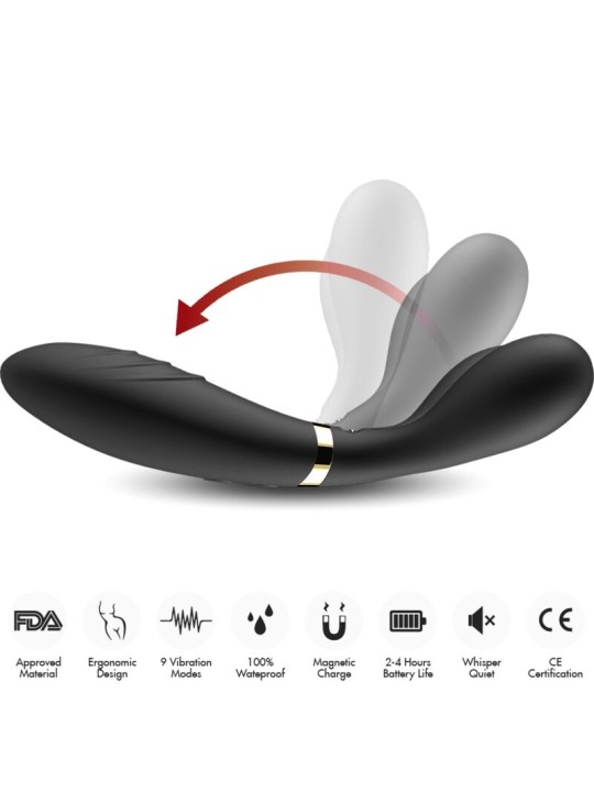 ARMONY - Y-WAND MASAJEADOR & VIBRADOR CABEZA DOBLE NEGRO