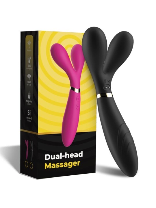 ARMONY - Y-WAND MASAJEADOR & VIBRADOR CABEZA DOBLE NEGRO