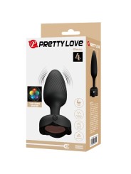 PRETTY LOVE - OLMAN ANAL PLUG WITH LED LIGHT BLACK 8.8 CM