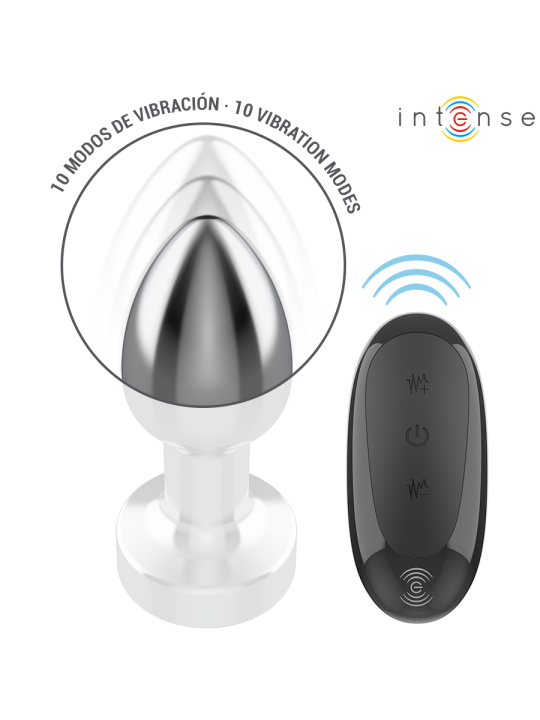 INTENSE - PLUG ANAL 10 VIBRAÇÕES METAL COM CONTROLE REMOTO S