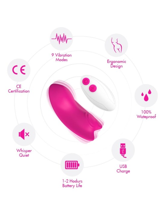 ARMONY - VLINDER ONDERGOED VIBRATOR AFSTANDSBEDIENING ROZE