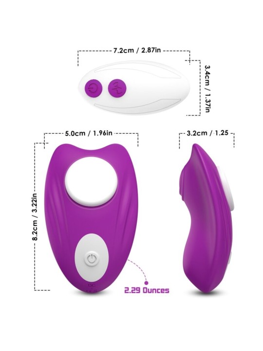 ARMONY - CULOTTE PORTABLE PAPILLON VIBRATEUR TÉLÉCOMMANDE VIOLET