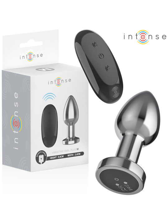 INTENSE - PLUG ANAL 10 VIBRACIONES METAL CON CONTROL REMOTO M