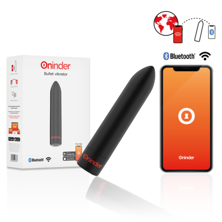 ONINDER - BERLIN VIBRATORE BULLET NERO 9 MODALITÀ 8,5 X 2 CM - APP GRA