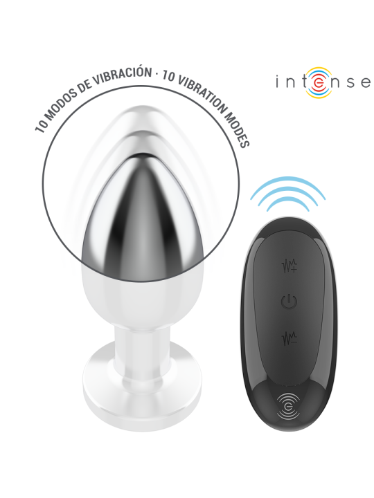 INTENSE - ANAL PLUG 10 VIBRATIONEN METALL MIT FERNBEDIENUNG L