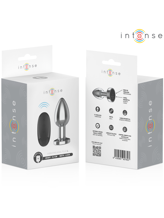 INTENSE - ANAL PLUG 10 VIBRATIONEN METALL MIT FERNBEDIENUNG L