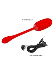 PRETTY LOVE - JULIUS WATERPROOF-RECHARGEABLE VIBRATING EGG RED