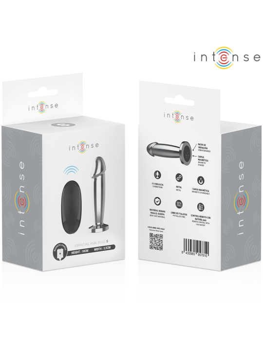 INTENSE - PLUG ANAL 10 VIBRAÇÕES DILDO DE METAL COM CONTROLE REMOTO S