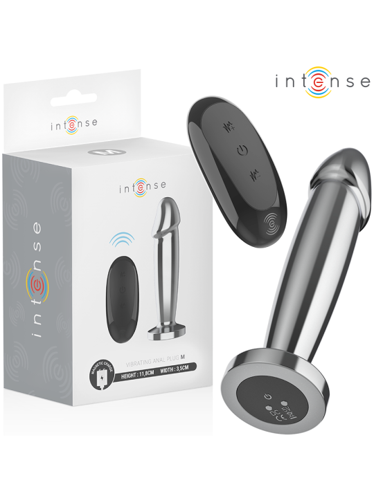 INTENSE - ANAL PLUG 10 VIBRAZIONI DILDO METALLO CON TELECOMANDO M