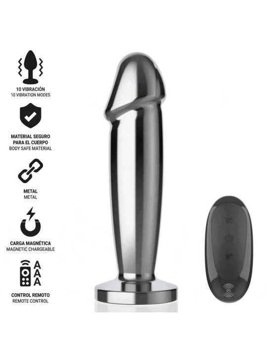 INTENSE - ANAL PLUG 10 VIBRATIONS METAL DILDO WITH REMOTE CONTROL M