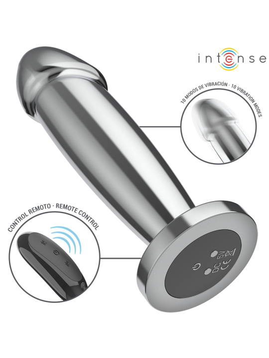 INTENSE - ANAL PLUG 10 VIBRAZIONI DILDO METALLO CON TELECOMANDO M
