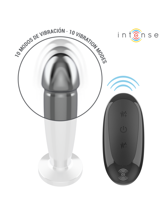 INTENSE - ANALE PLUG 10 VIBRATIES METALEN DILDO MET AFSTANDSBEDIENING 
