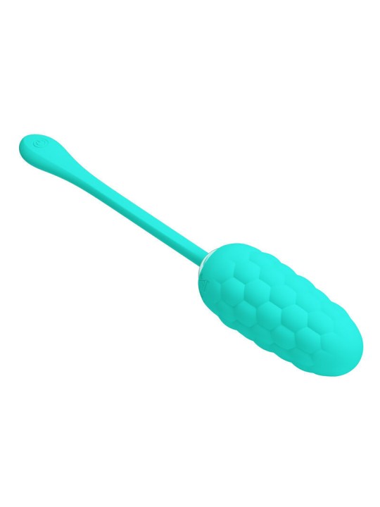 PRETTY LOVE - VIBRATING EGG WITH AQUA GREEN RECHARGEABLE MARINE TEXTUR