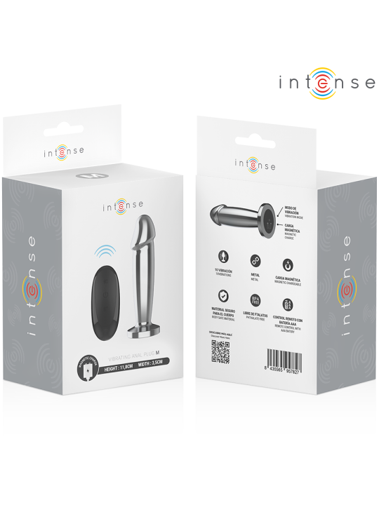 INTENSE - ANAL PLUG 10 VIBRAZIONI DILDO METALLO CON TELECOMANDO M
