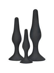 TOYJOY - ANAL PLAY CURVY COMPANIONS PLUG ANAL 3 PEÇAS PRETO