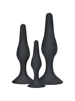 TOYJOY - ANAL PLAY CURVY COMPANIONS PLUG ANAL 3 PIEZAS NEGRO