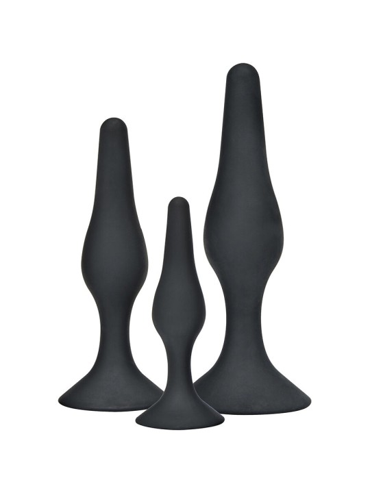TOYJOY - ANAL PLAY CURVY COMPANIONS PLUG ANAL 3 PEÇAS PRETO