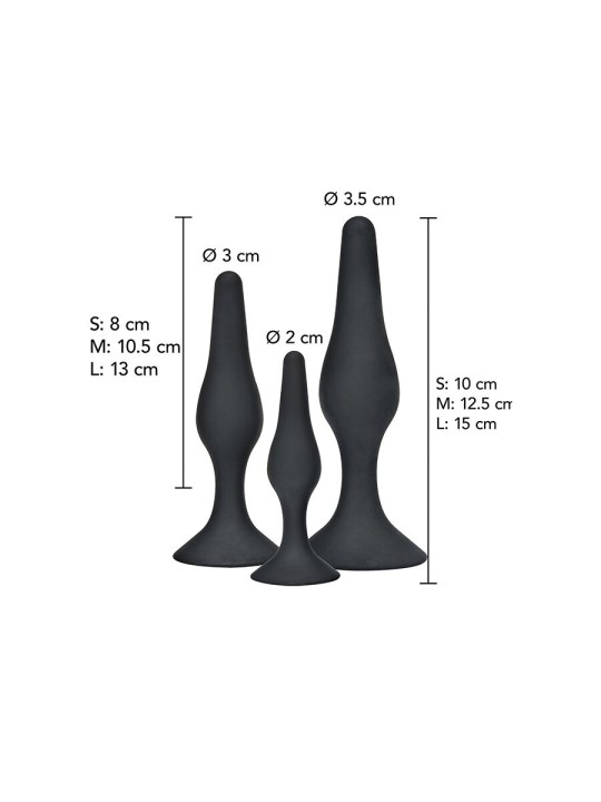 TOYJOY - ANAL PLAY CURVY COMPANIONS ANAAL PLUG 3 STUKS ZWART