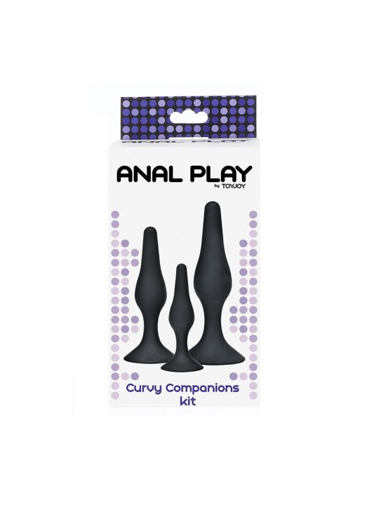 TOYJOY - ANAL PLAY CURVY COMPANIONS PLUG ANALE 3 PEZZI NERO
